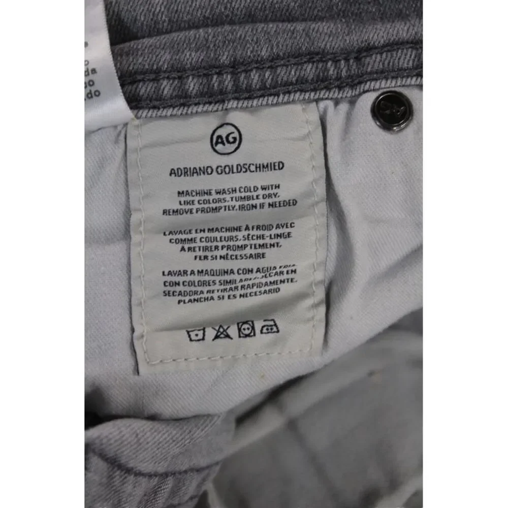 AG Adriano Goldschmied Mens Gray Straight Jeans Cotton Blend Button Fly Size 30